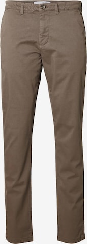 SELECTED HOMME Slim fit Chino Pants 'MILES FLEX' in Brown: front