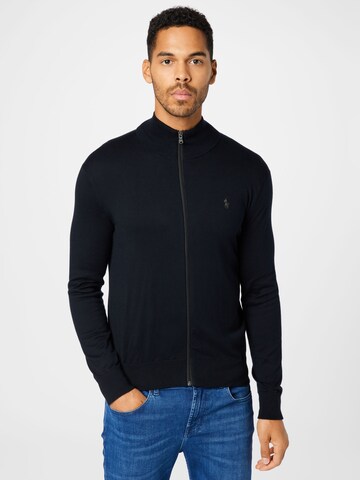 Polo Ralph Lauren Knit Cardigan in Black: front