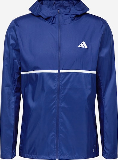 Sportinė striukė 'Own The Run' iš ADIDAS PERFORMANCE, spalva – mėlyna / tamsiai mėlyna / pilka, Prekių apžvalga