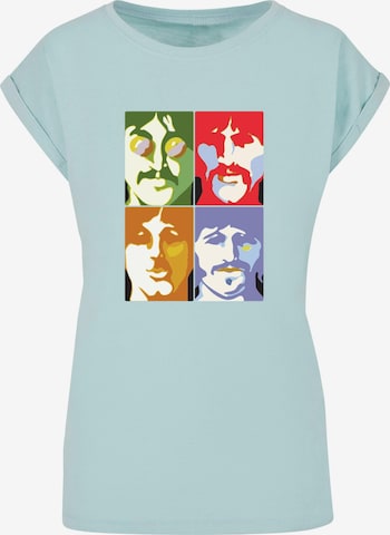Merchcode Shirt 'Beatles -  Color Heads' in Blau: predná strana