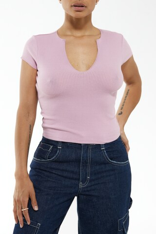 BDG Urban Outfitters Tričko 'Nola Notch' – pink: přední strana
