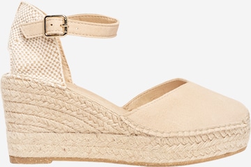 Alhamas - Sandalias 'Alpargata Cuña 8 cm' en beige: frente