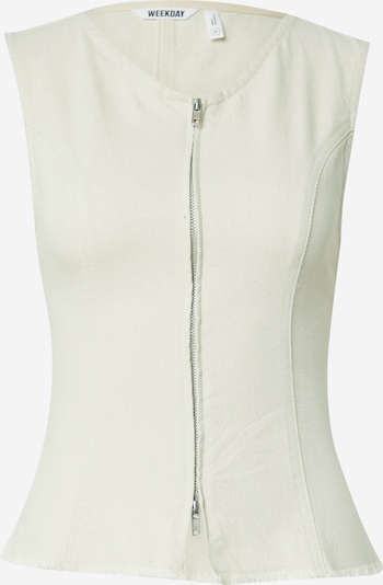 WEEKDAY Gilet 'Romy' en blanc denim, Vue avec produit