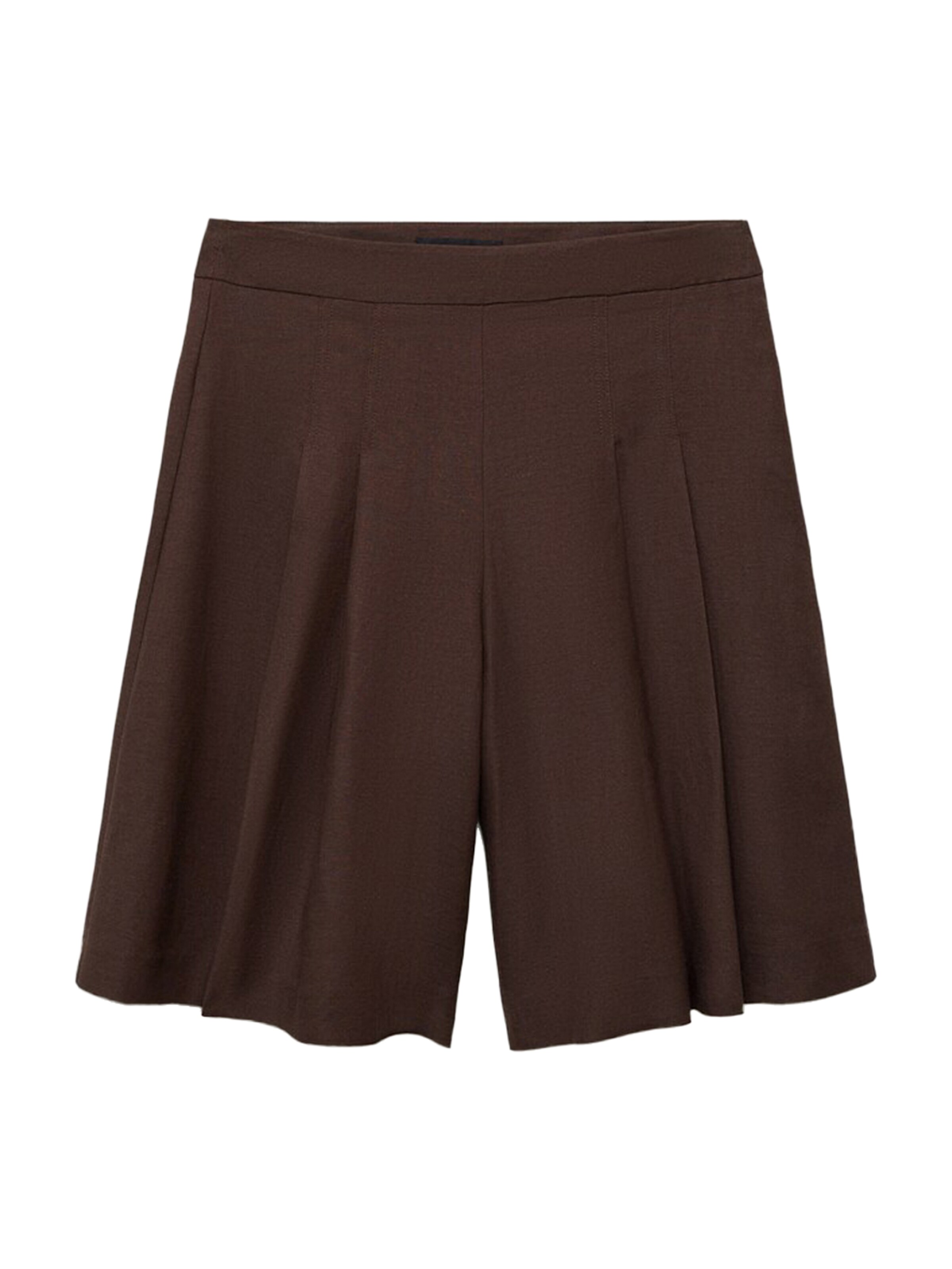 MANGO Široke hlačnice Hlače z naborki 'Laguna' | rjava barva: sprednja stran