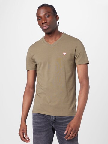 T-Shirt GUESS en vert : devant