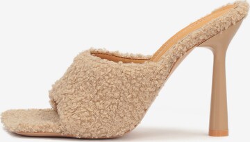 Kazar Studio Mules in Beige: front