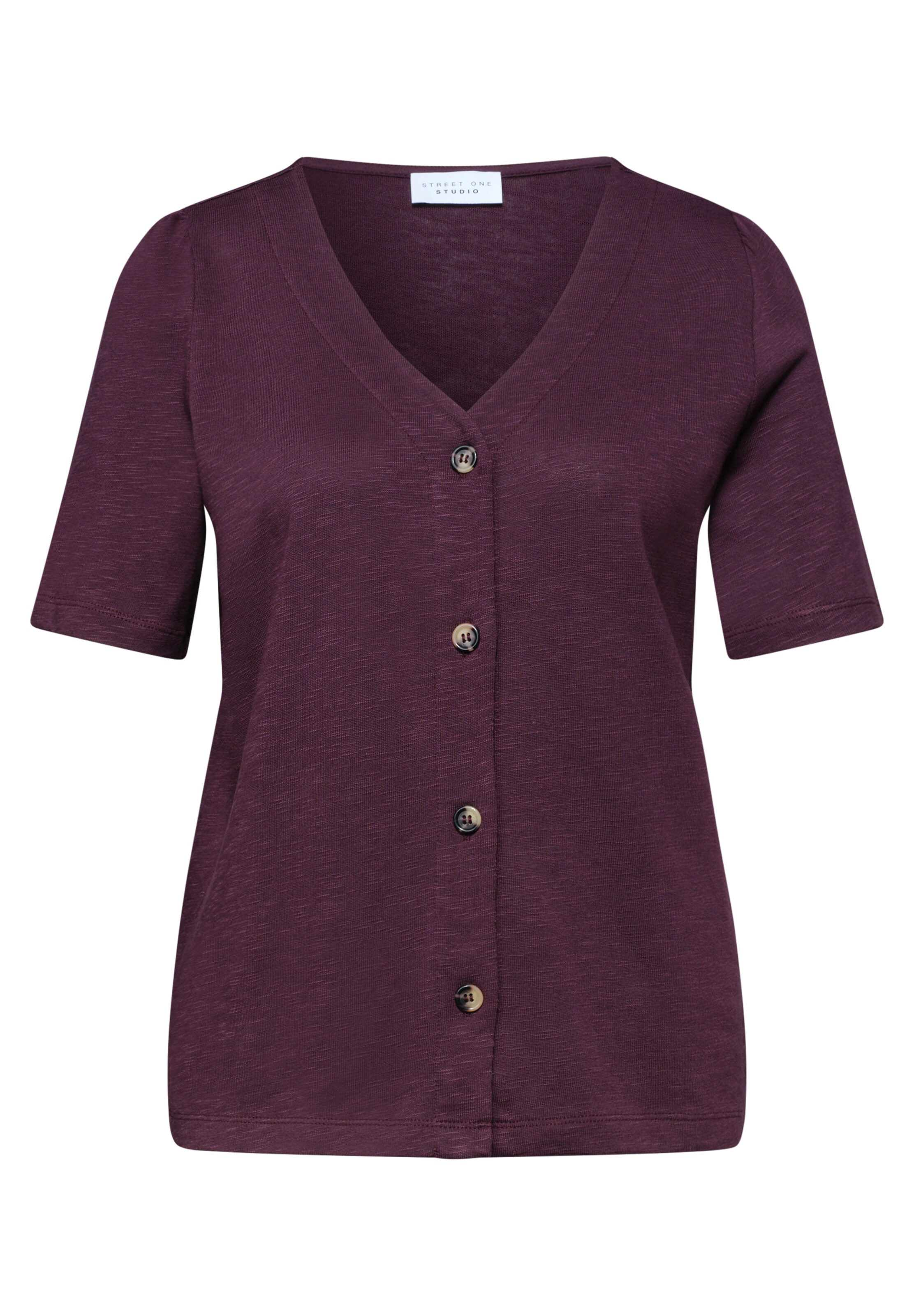 Street One Studio Knit Cardigan in Purple: front