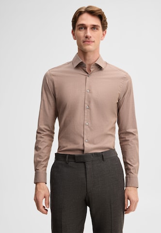 STRELLSON Slim fit Business shirt in Beige: front