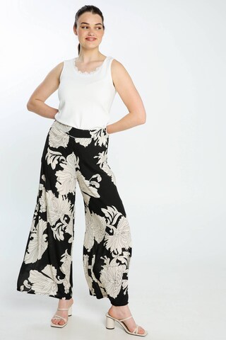 Cassis Wide Leg Hose in Schwarz