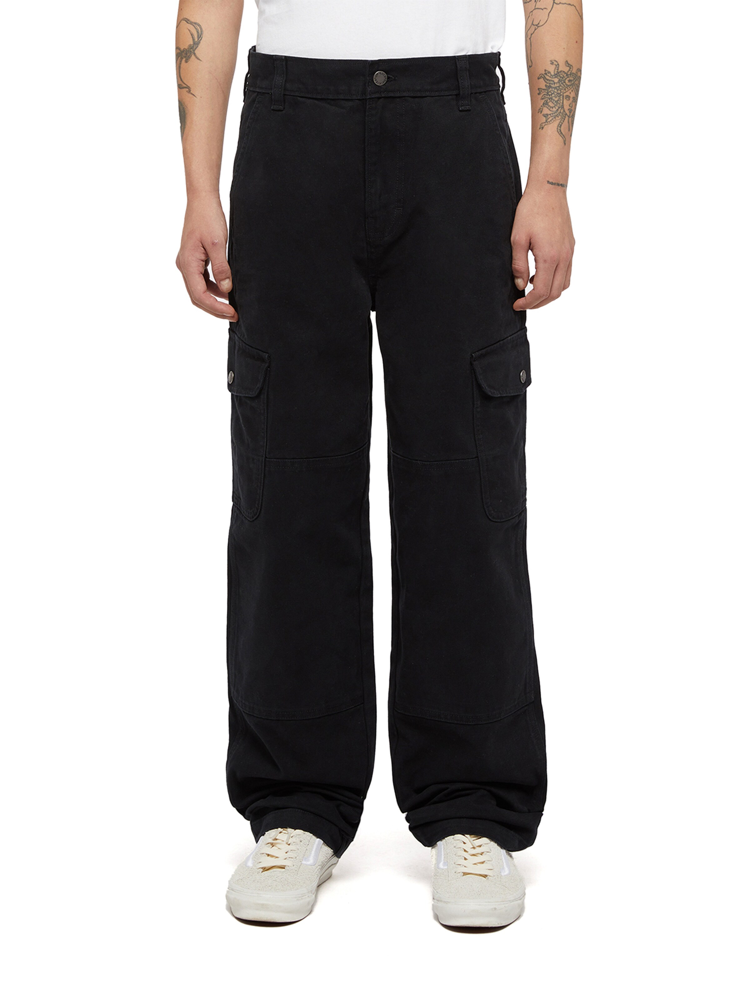 juoda DICKIES Laisvas Laisvo stiliaus kelnės 'DUCK': priekis