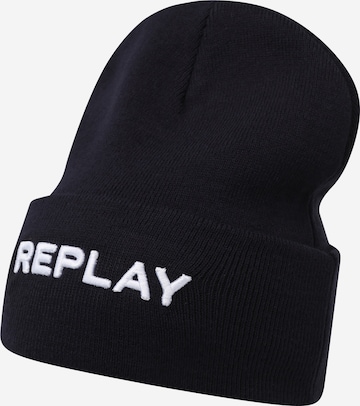 REPLAY Beanie in Blue: front