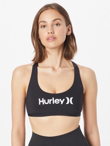 Hurley Bralette Sports bikini top in Black: front