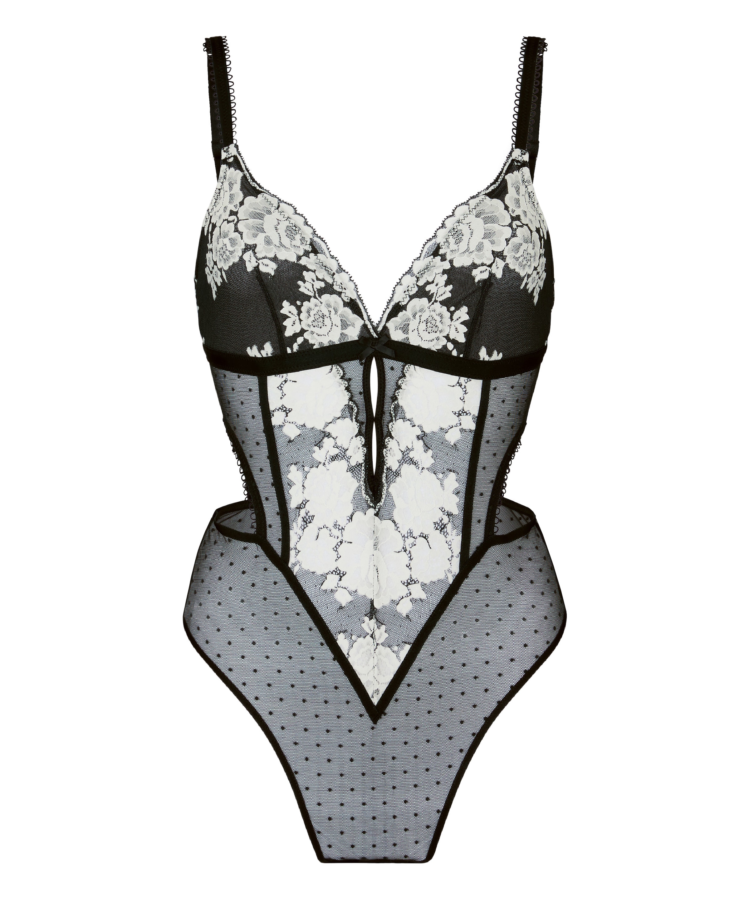 Hunkemöller Bodysuit 'Lindi' in XS in Black / White, Item view