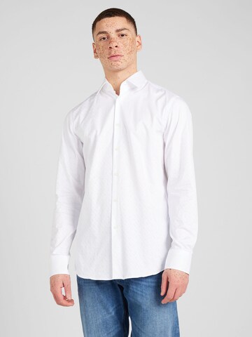 Coupe slim Chemise 'HANK' BOSS en blanc : devant