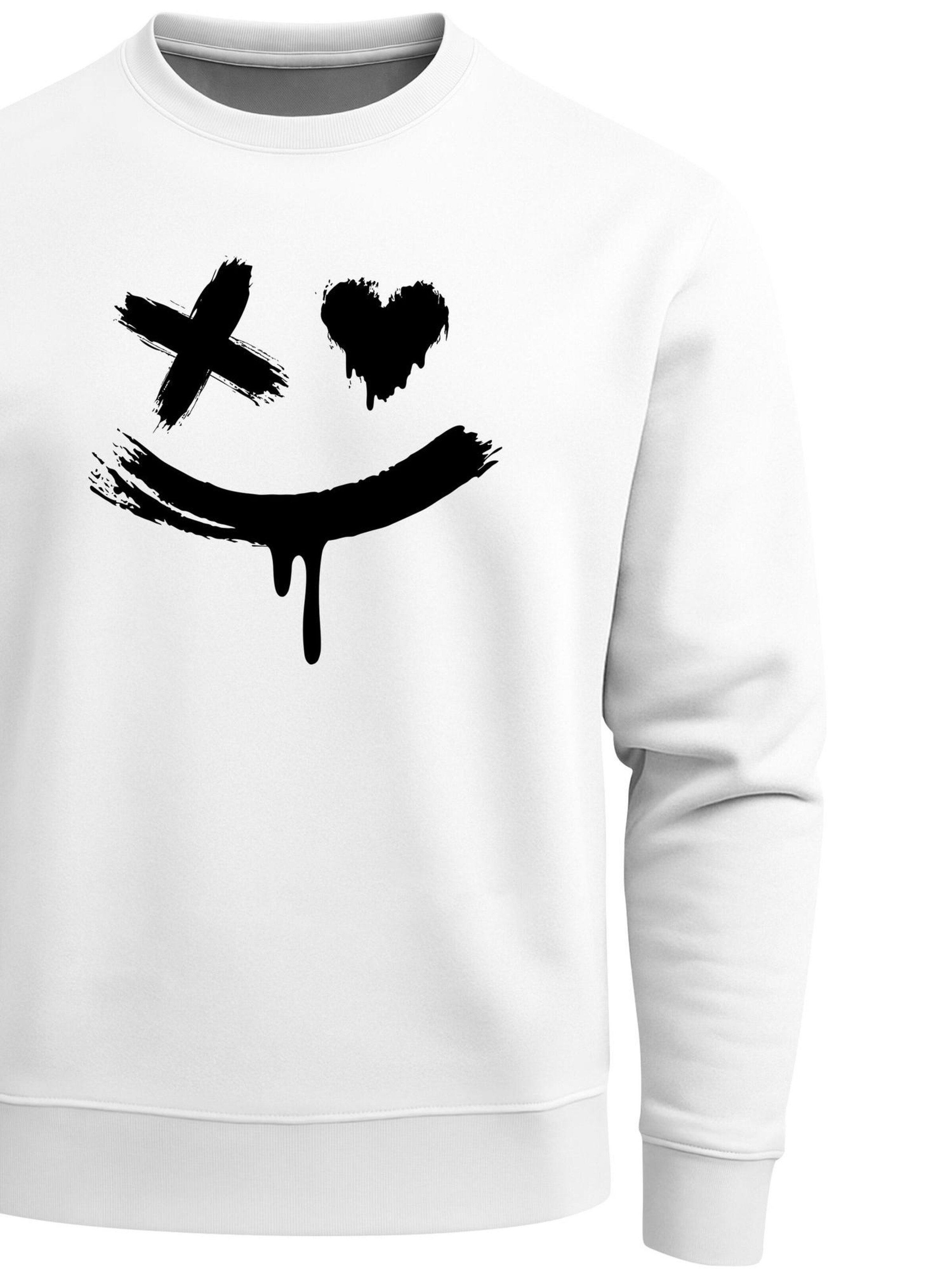 Neverless Sweatshirt 'Creepy Smile' in White