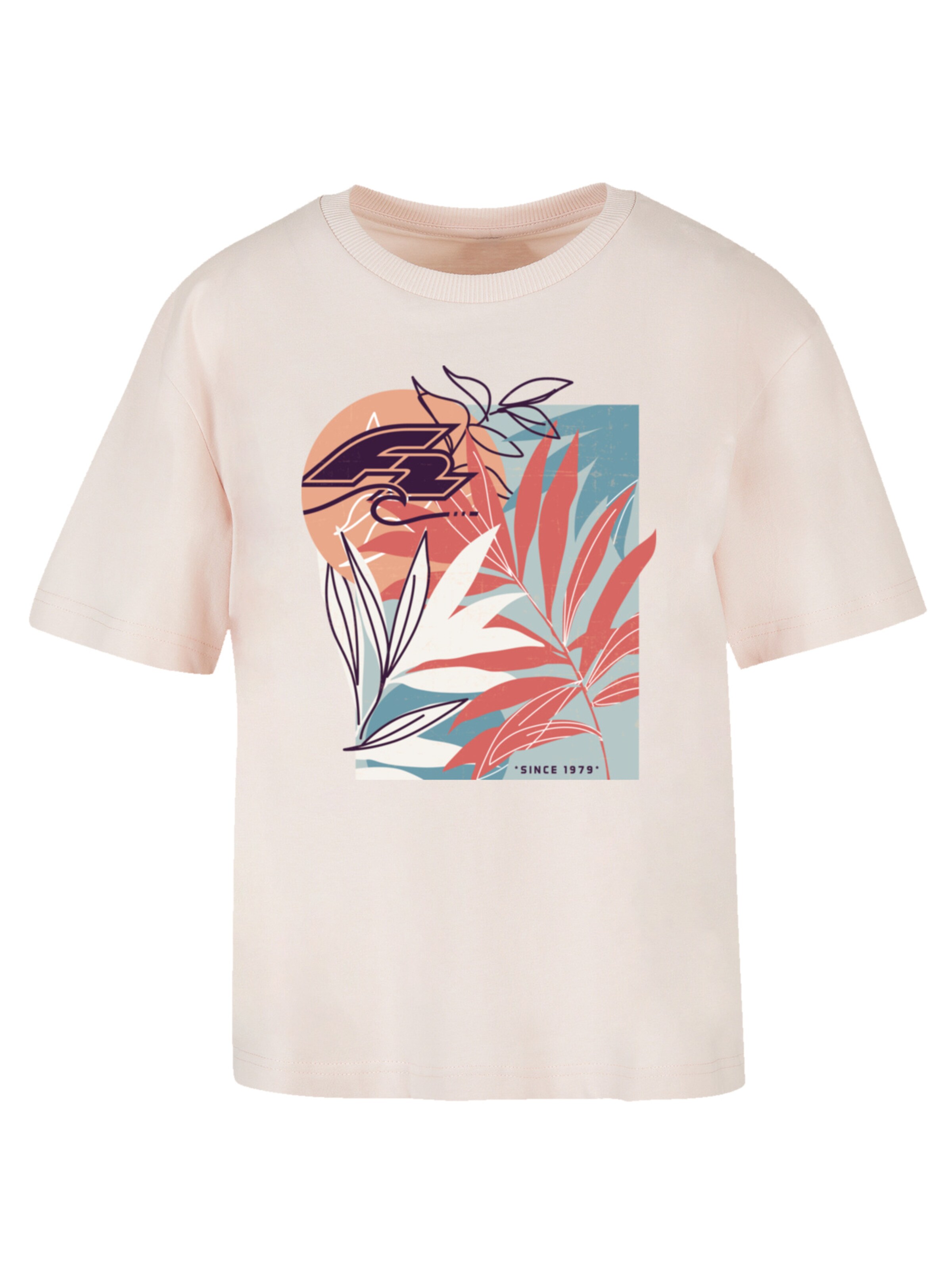 F2 T-Shirt 'F2 Beach Vibes Sommer Style' in Pink: Vorderseite