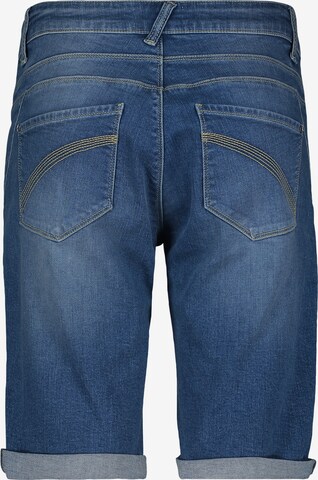 Cartoon Slimfit Jeans-Shorts mit Stickerei in Blau