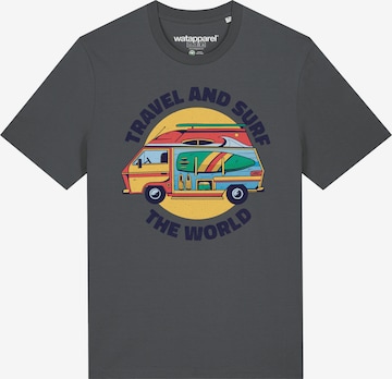 Maglietta 'Travel and surf' di Watapparel in grigio: frontale