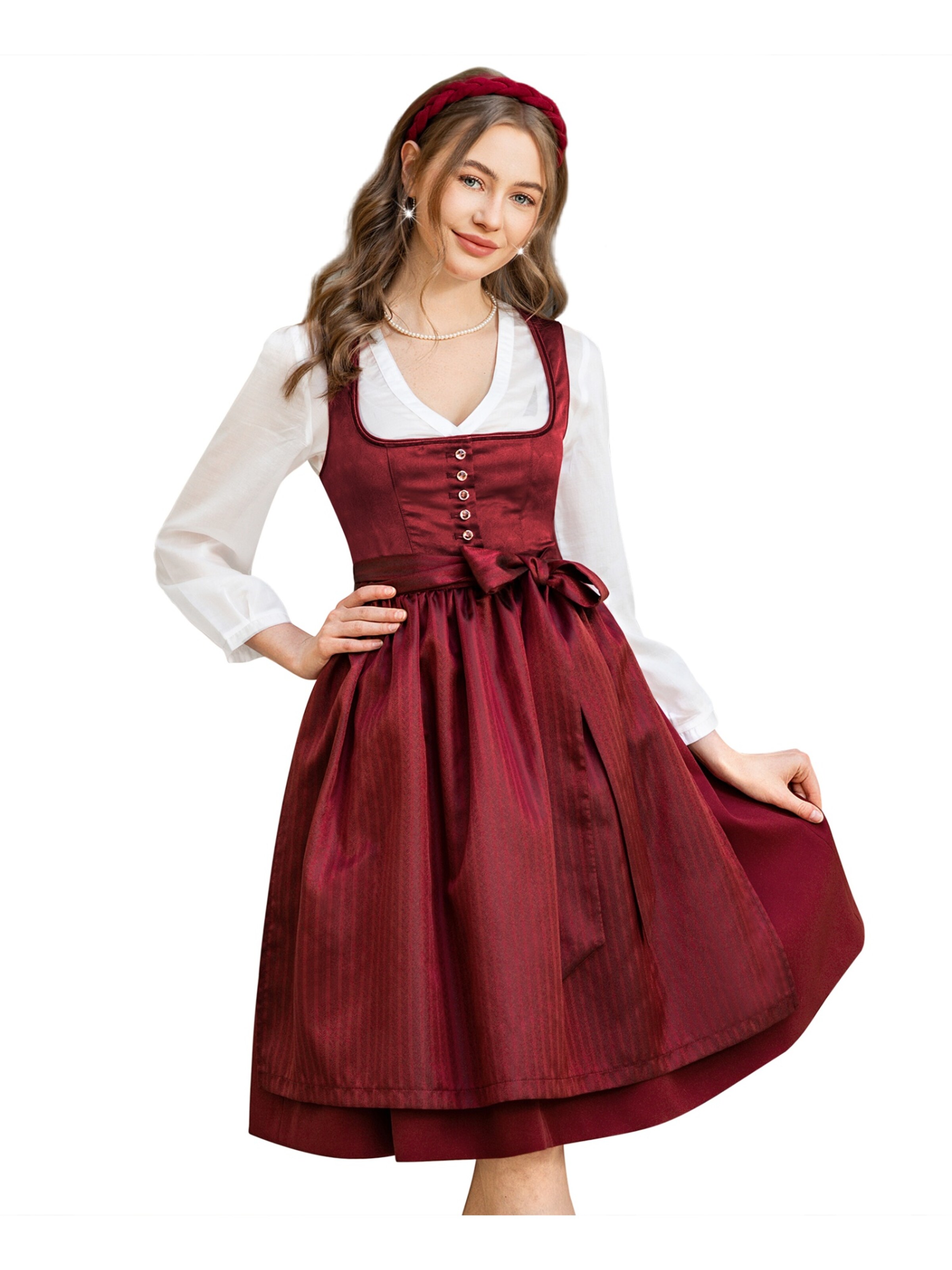 DIRNDLSTERN Dirndl 'DIRNDLSTERN Dirndl 'Herzmut' in Bordeaux'‌‌‌‌ in Rot