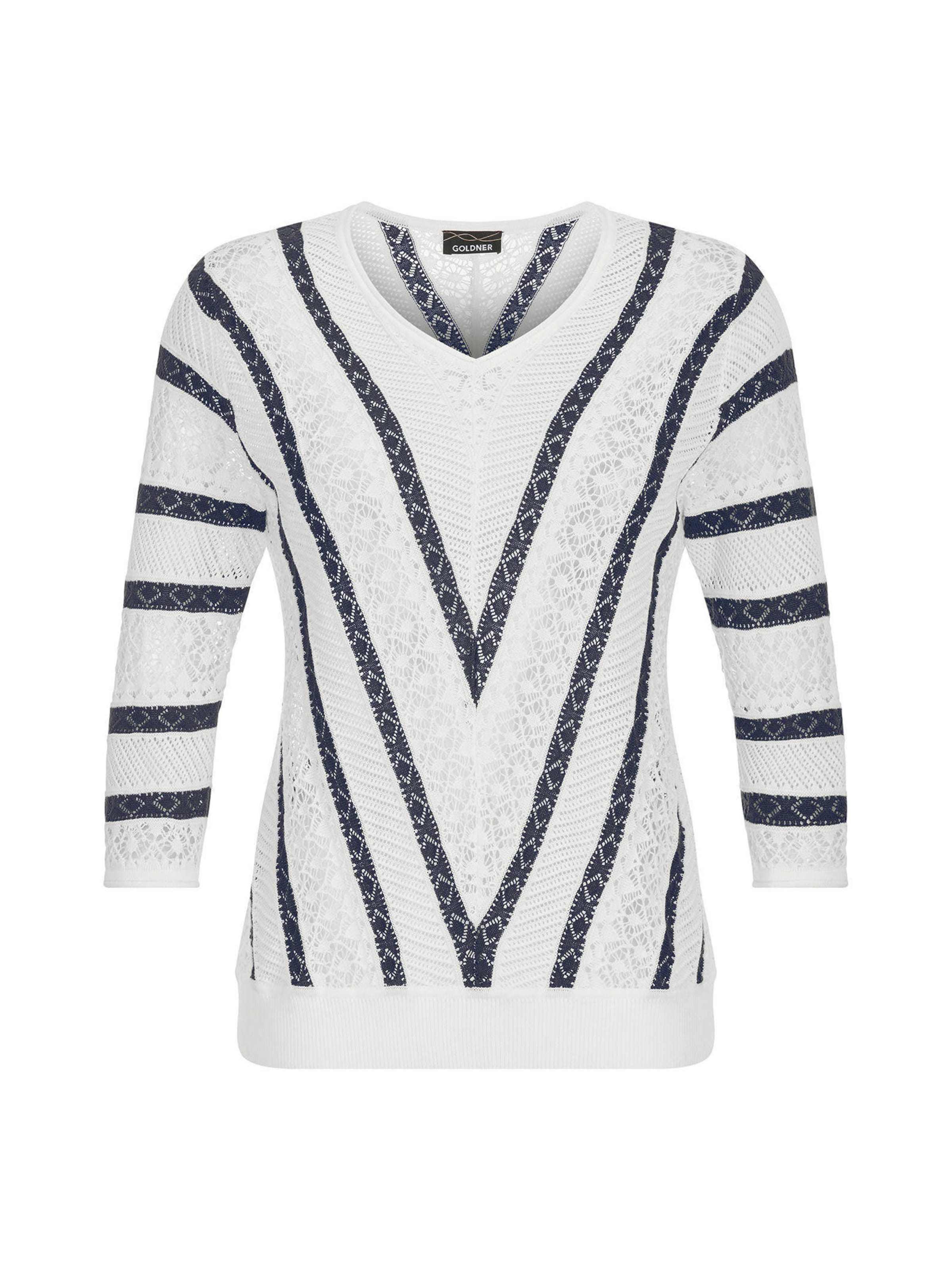Goldner Pull-over en marine / blanc, Vue avec produit