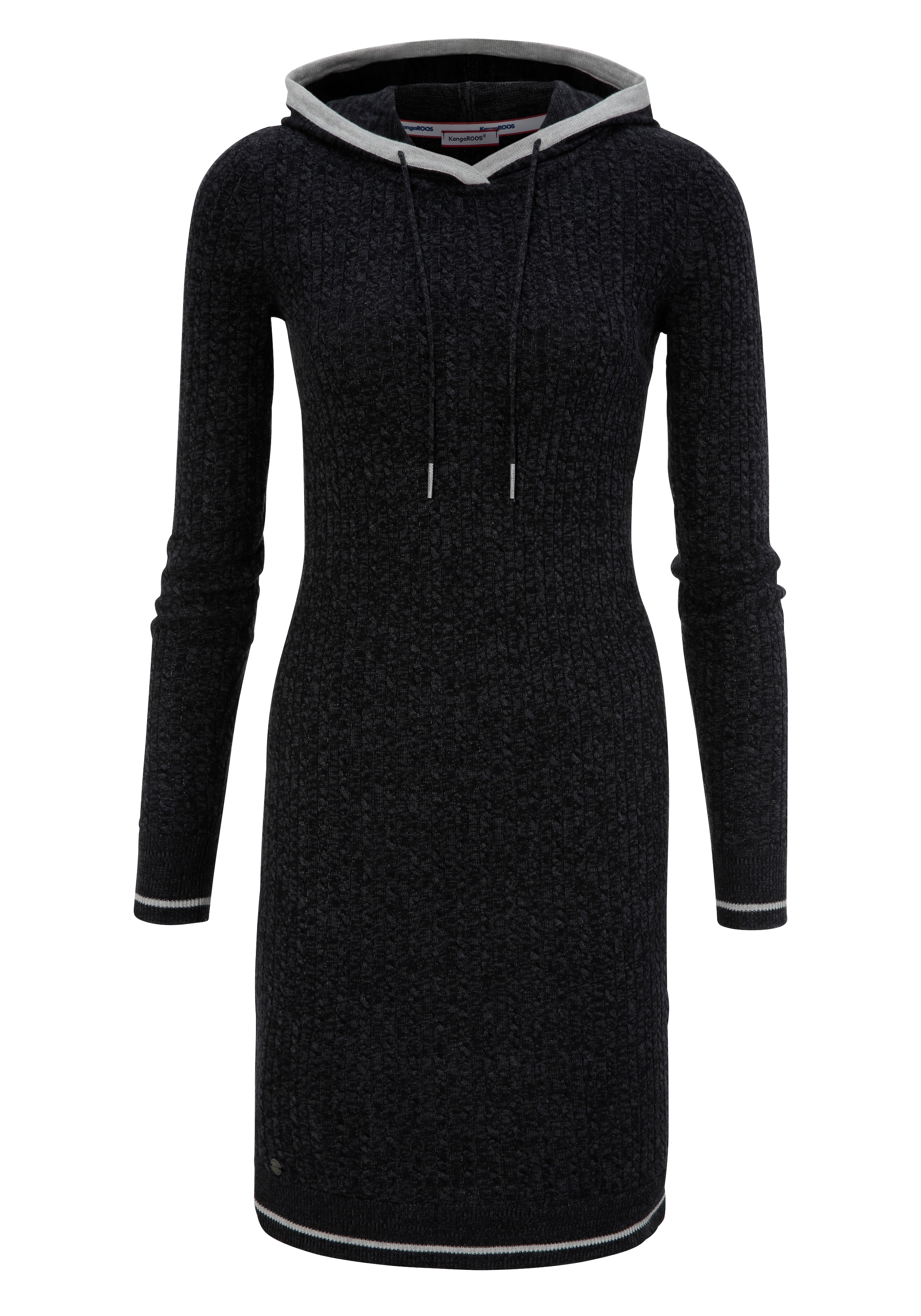 KangaROOS Strickkleid in Schwarz: Vorderseite