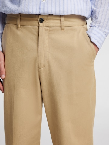SELECTED - Loosefit Pantalón de pinzas 'SLH220-Atlas' en marrón