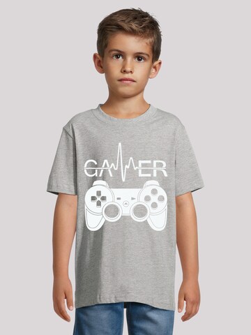 F4NT4STIC Shirt 'Gamer Heartbeat' in Grijs: voorkant