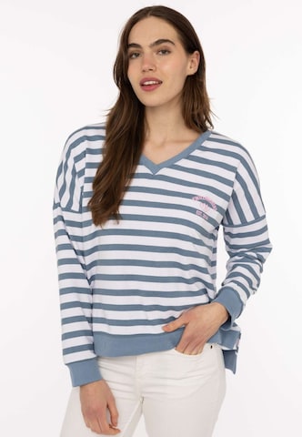 Sweat-shirt Zwillingsherz en bleu : devant