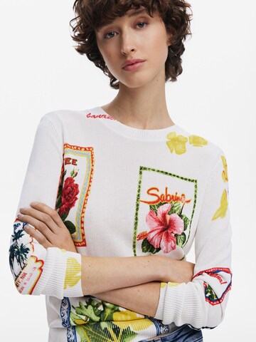 Desigual Pulóver 'Postcard' - fehér