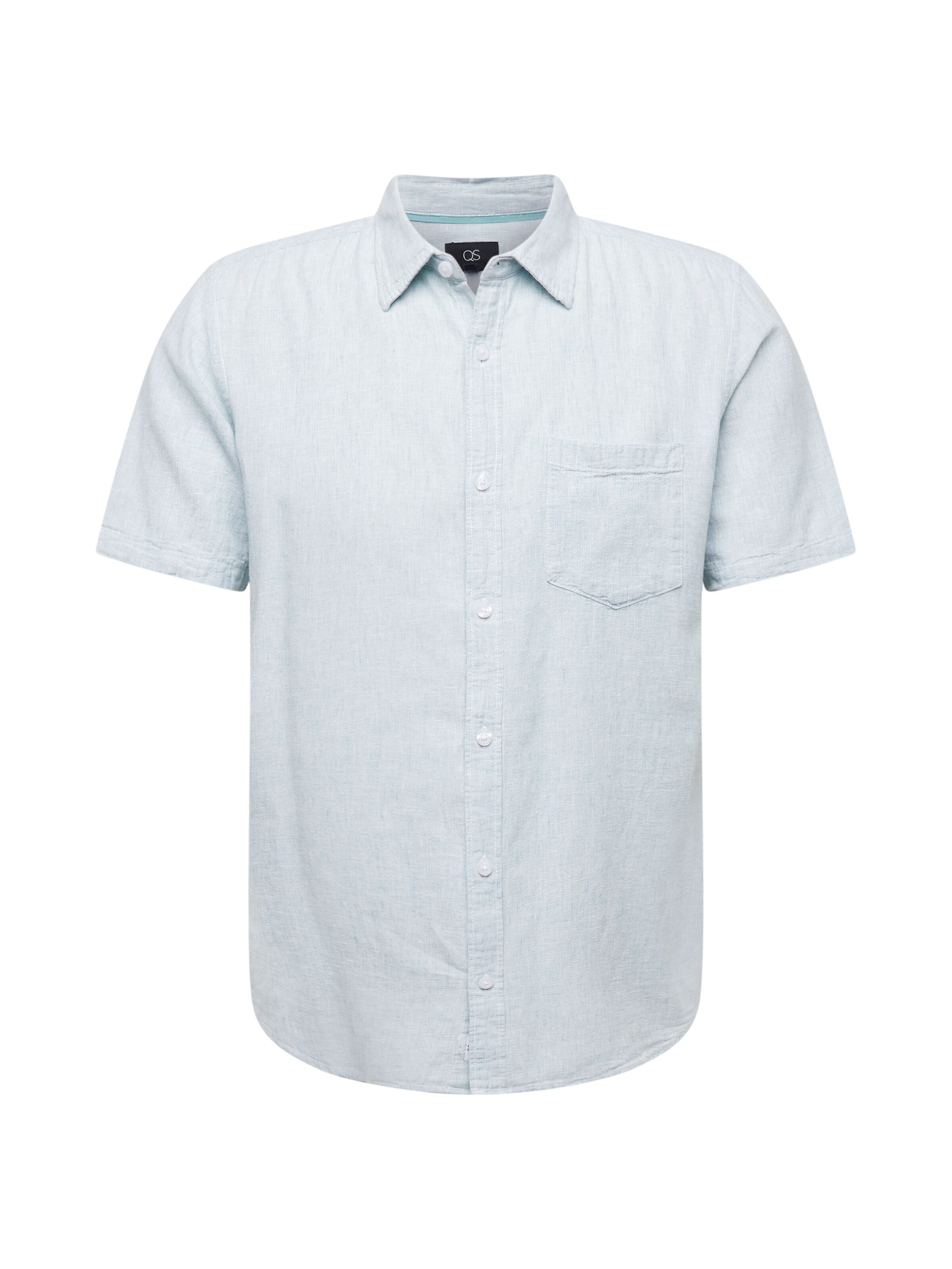 QS Slim Fit Hemd in Blau: Vorderseite