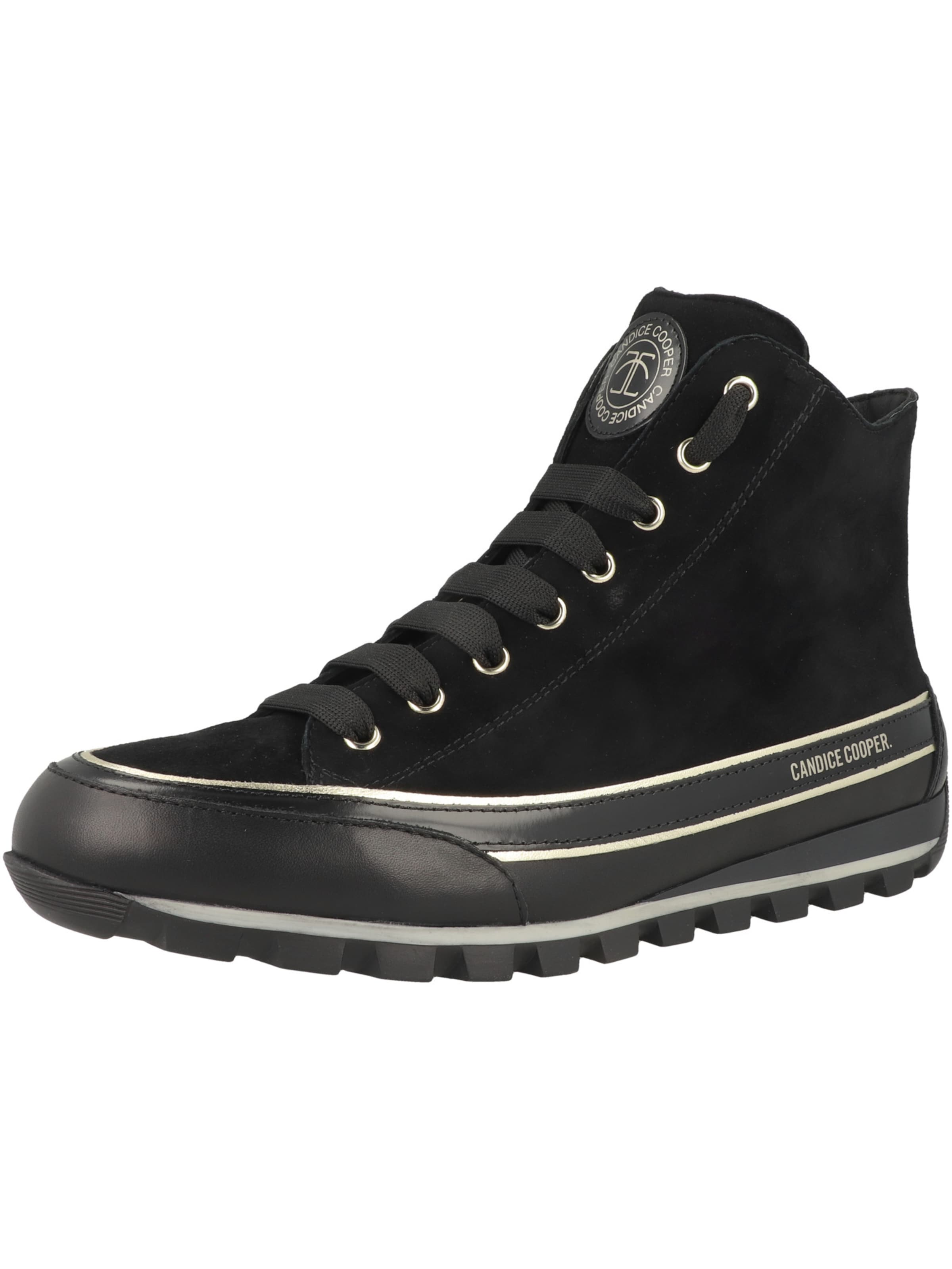 Candice Cooper High-Top Sneakers 'Janis Strip Plus Chic' in Black: front