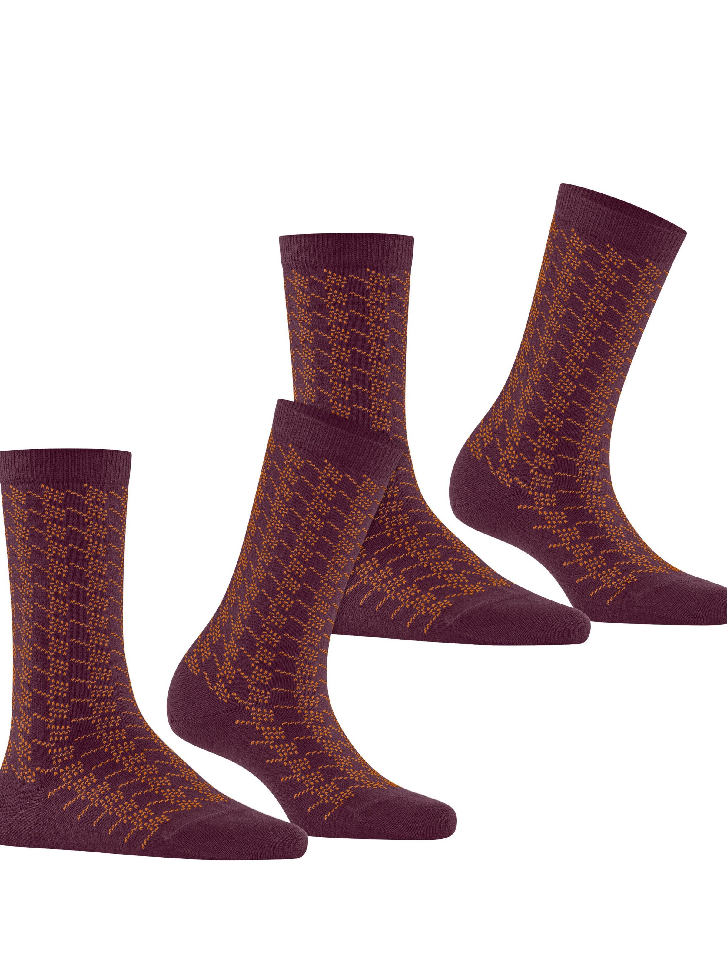 ESPRIT Socks 'Pepita Pattern 2-Pack' in Red