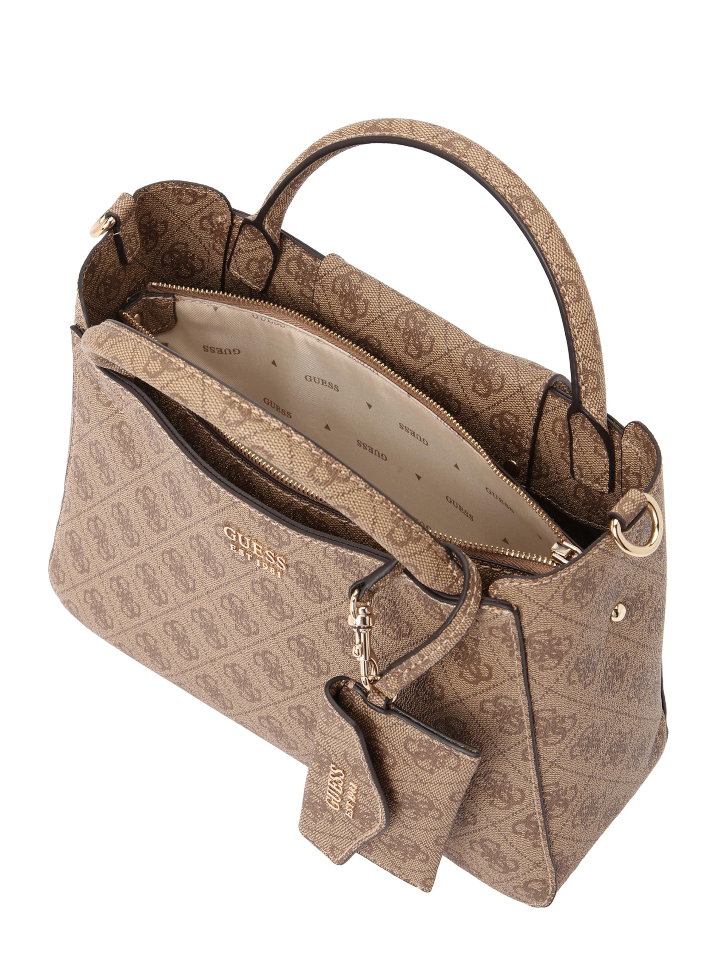 GUESS Shopper 'BRENTON SML GIRLFRIEND SATCHEL' in Brown