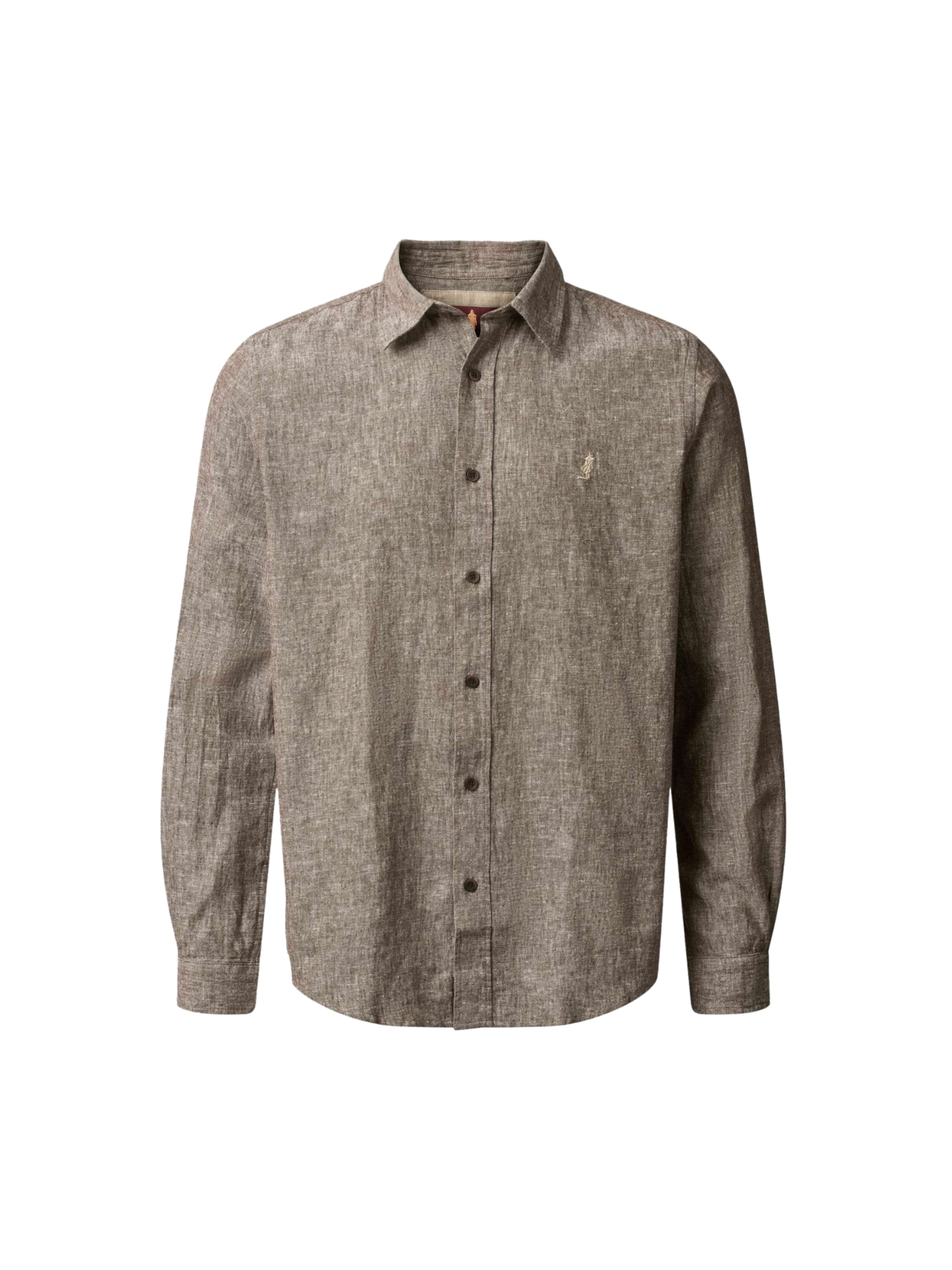 MCS Comfort fit Overhemd ' Dean Shirt ' in Bruin: voorkant
