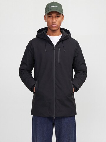 JACK & JONES Φθινοπωρινό και ανοιξιάτικο μπουφάν 'JJSAGE' σε μαύρο: μπροστά