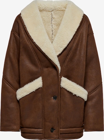 Manteau d’hiver 'YLVA' ONLY en marron : devant
