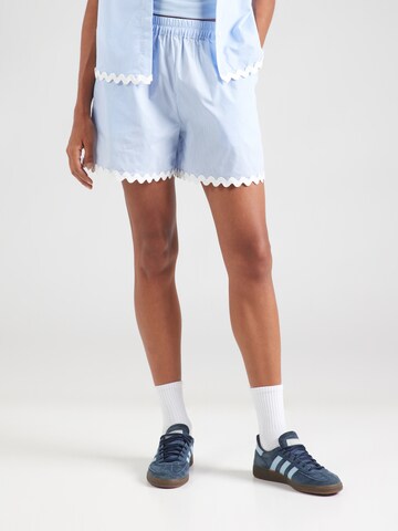 OBJECT Regular Trousers 'OBJFIE' in Blue: front
