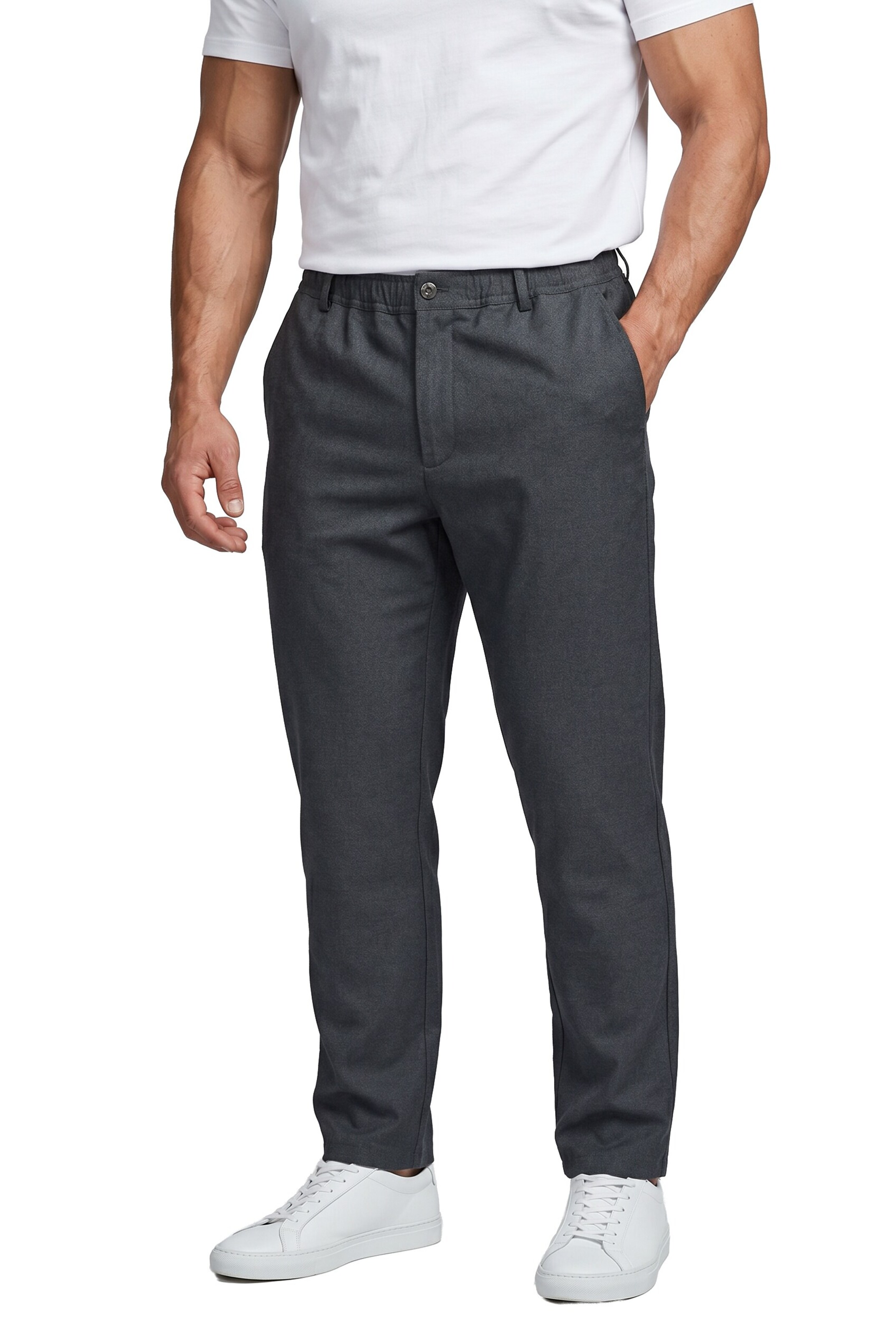 Men Plus Regular Broek in Blauw: voorkant
