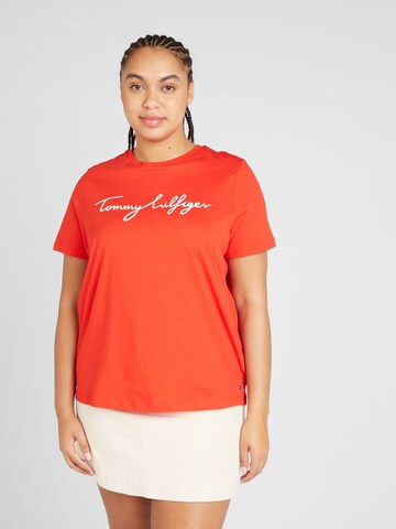 Tommy Hilfiger Curve Shirt in Rood: voorkant