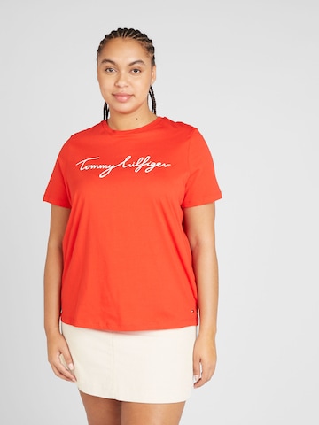 sarkans Tommy Hilfiger Curve T-Krekls: no priekšpuses