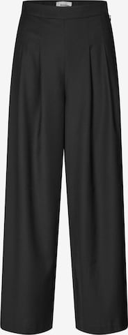 modströmWide Leg/ Široke nogavice Hlače s naborima 'Piloumd' - crna boja: prednji dio