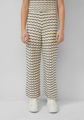 s.Oliver Wide leg Broek in Beige: voorkant