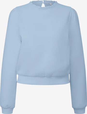Sweat-shirt QS en bleu : devant