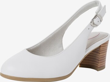 TAMARIS Slingback Pumps 'COMFORT' in White: front