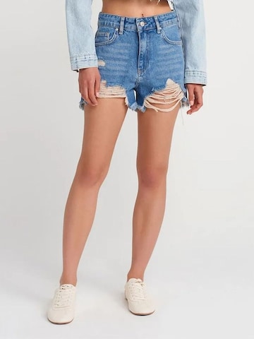 Dilvin Regular Broek 'Shorts' in Blauw: voorkant