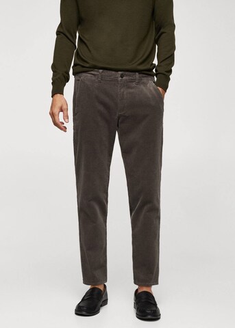 MANGO MAN Regular Pants 'Berdam' in Grey: front