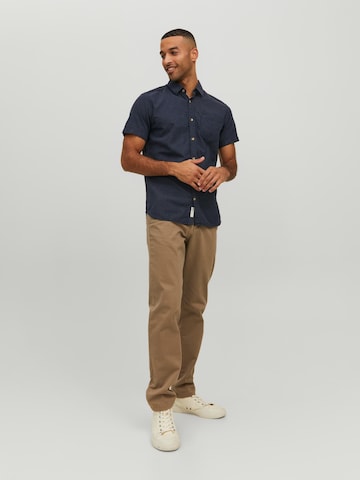 JACK & JONES Regular fit Button Up Shirt 'Abel' in Blue