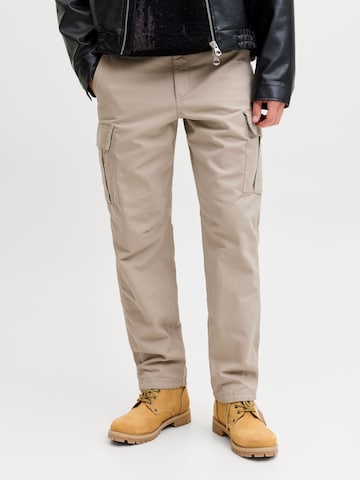 Loosefit Pantalon cargo JACK & JONES en beige : devant