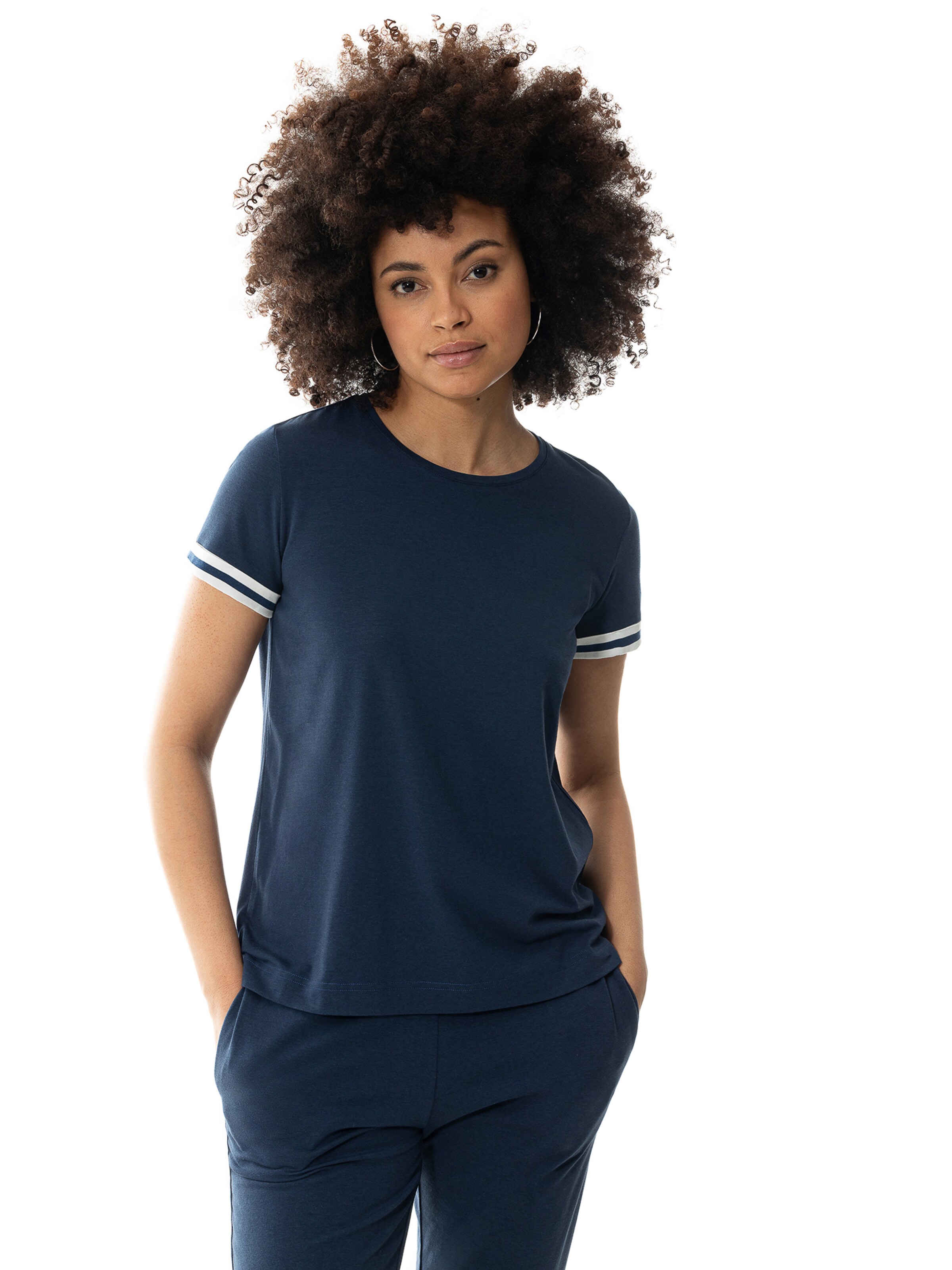 Mey Pajama shirt in Blue: front
