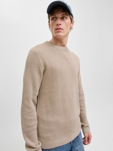 smėlio JACK & JONES Megztinis 'JJEDOVER'